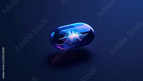 Futuristic medical pill abstract health concept with pharmaceutical