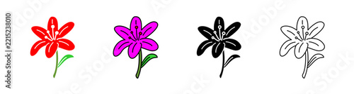 Flower Icon Vector Illustration Set