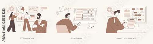 Business analysis in software development isolated cartoon vector illustrations se