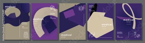 Catching packaging mailshot medical abstract geometric a4 poster. report deep, file various, multi shadows, brochureware technological vector medical background illustration