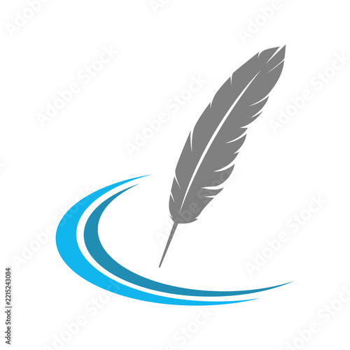 Quill and Book Logo icon design