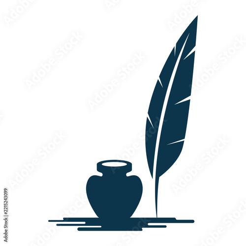 Quill and Book Logo icon design