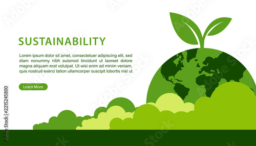 Sustainable development concept. ESG for business and organization. eco friendly technology. World environment, green ecology, Green template and Vector illustration