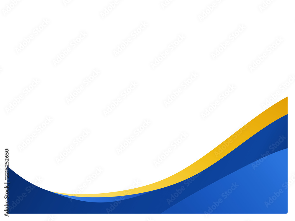 Obraz premium Abstract graphic element featuring smooth blue and yellow curved waves for modern design projects isolated on transparent background