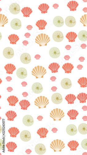 Seashells seamless pattern