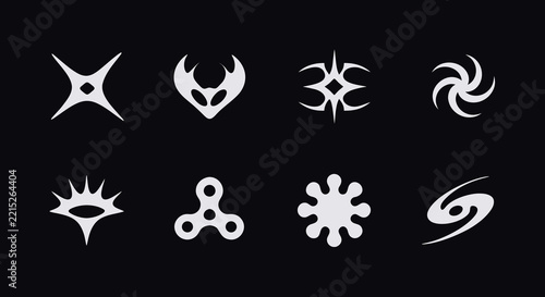 Alien and UFO Symbol Bundle, Retro Futuristic Y2K Vector Pack