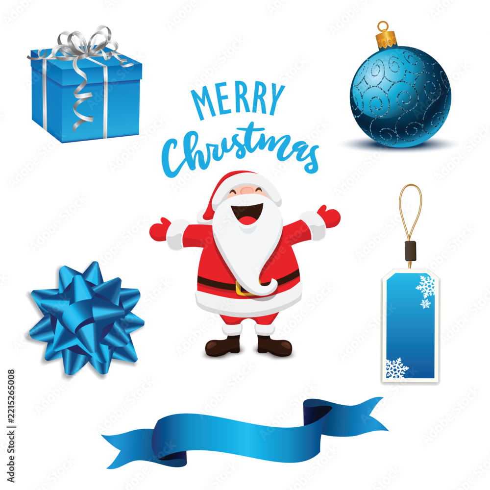 Fototapeta premium Merry christmas icons set, vector illustration
