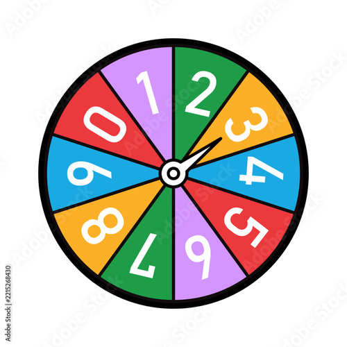 Colorful Numbered Prize Wheel Illustration