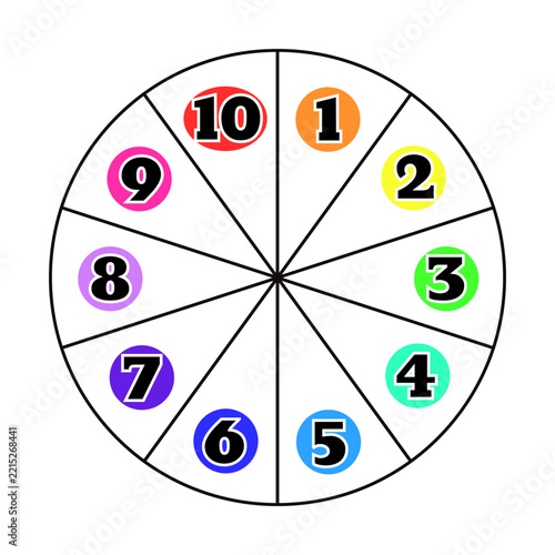Colorful Numbered Spinner Wheel Graphic