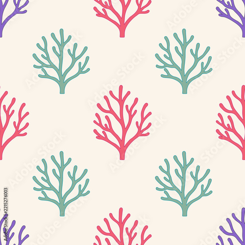 Pastel coral pattern on cream background