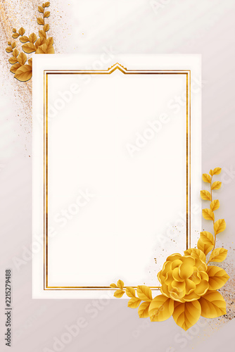 framework for photo or congratulation with flowers