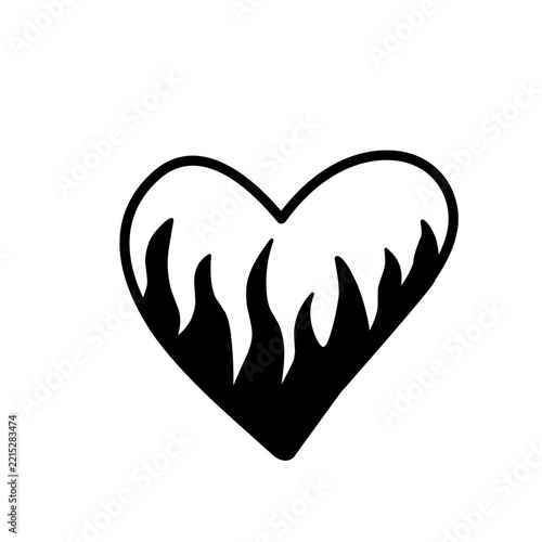 Hand Drawn Heart Line Art Vector Doodle Illustration Isolated