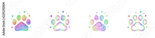 Obraz na plátně Colorful sketch summon animal icon design set