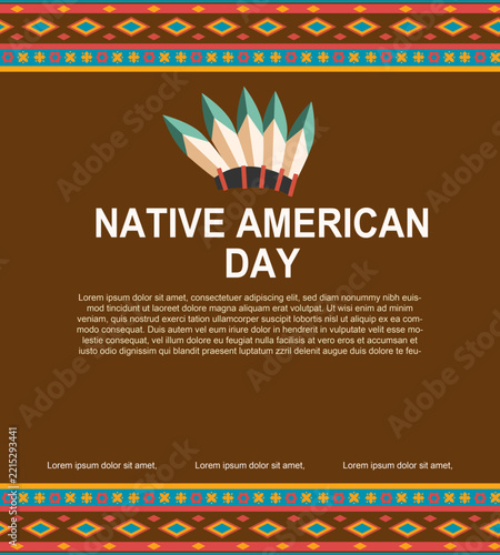Native American heritage Day Background. Vector Illustrations