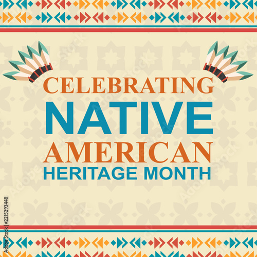 Native American Heritage Day. Vector Illustration Greeting Banner.