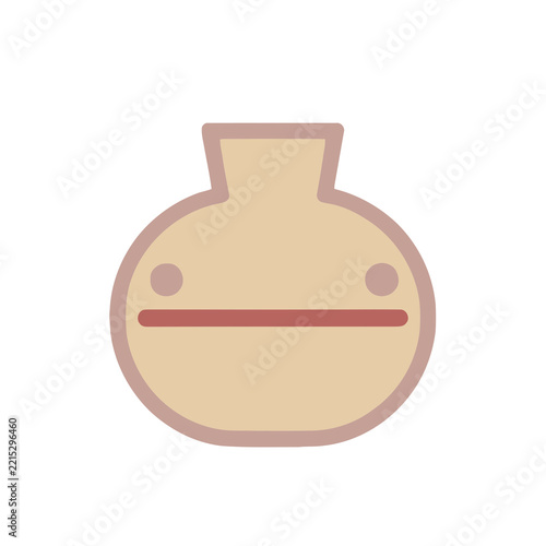 Stylized vase icon isolated on transparent background