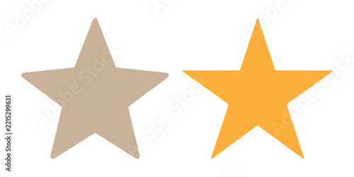 Star ratings with soft beige and bright yellow colors for customer reviews and feedback systems.