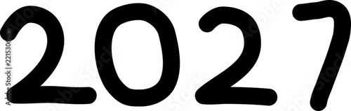 2027 손글씨 새해 일러스트 2027 Handwritten New Year illustration