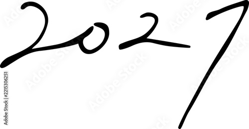 2027 손글씨 새해 일러스트 2027 Handwritten New Year illustration