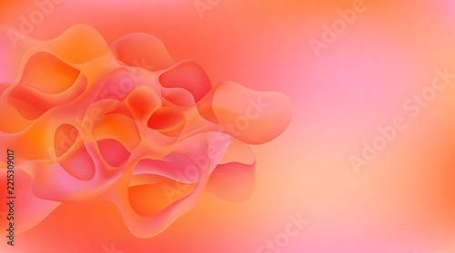 Abstract pink and orange fluid wave background art