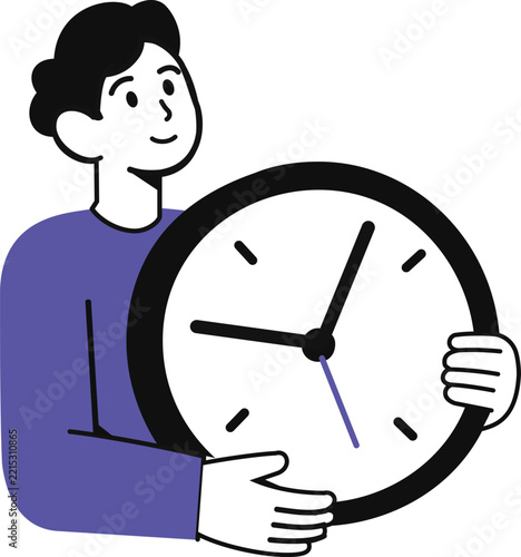 Person holding a large clock representing time management and productivity
