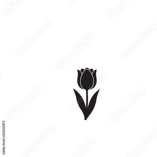 Single tulip silhouette isolated on white background. Tulip icon vector illustration design.Adobe Illustrator Artwork