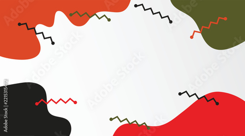 fluid wavy abstract red orange black green color wallpaper cream background