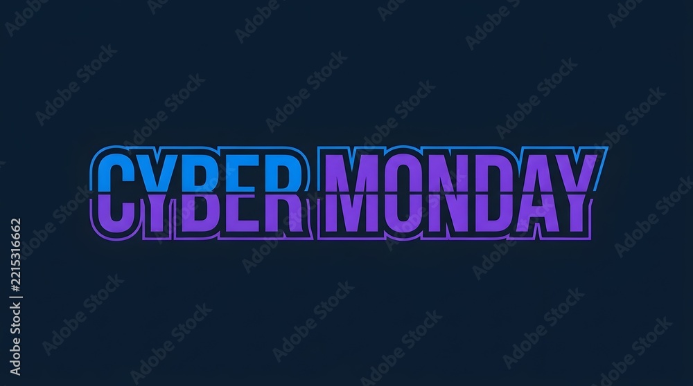 Fototapeta premium Cyber monday stylized text design with gradient effect
