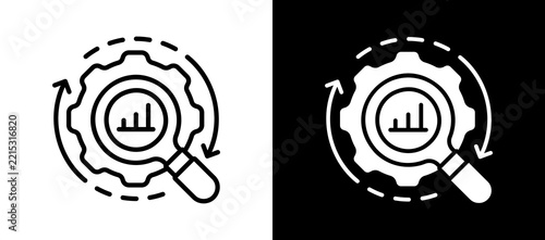 Model Optimization whiteblack icon illustration