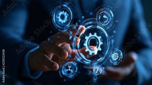 Change manager hand touch innovation transformation strategy, automation restructuring agility modernization systems, digital workflow implementation optimization, and organizational shift.