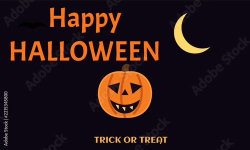 Halloween Night Spooky Background with Moon