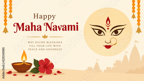 Happy Maha Navami Hindu Festival Celebration