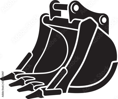 Excavator Bucket Construction Machinery Earthmoving Vector Icon
