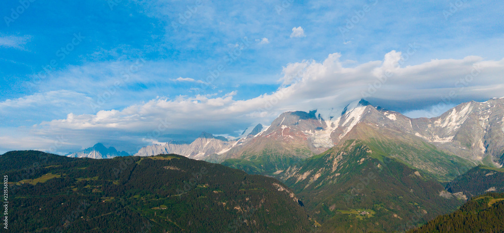 Naklejka premium Snowy peak of my Montblanc mountain 