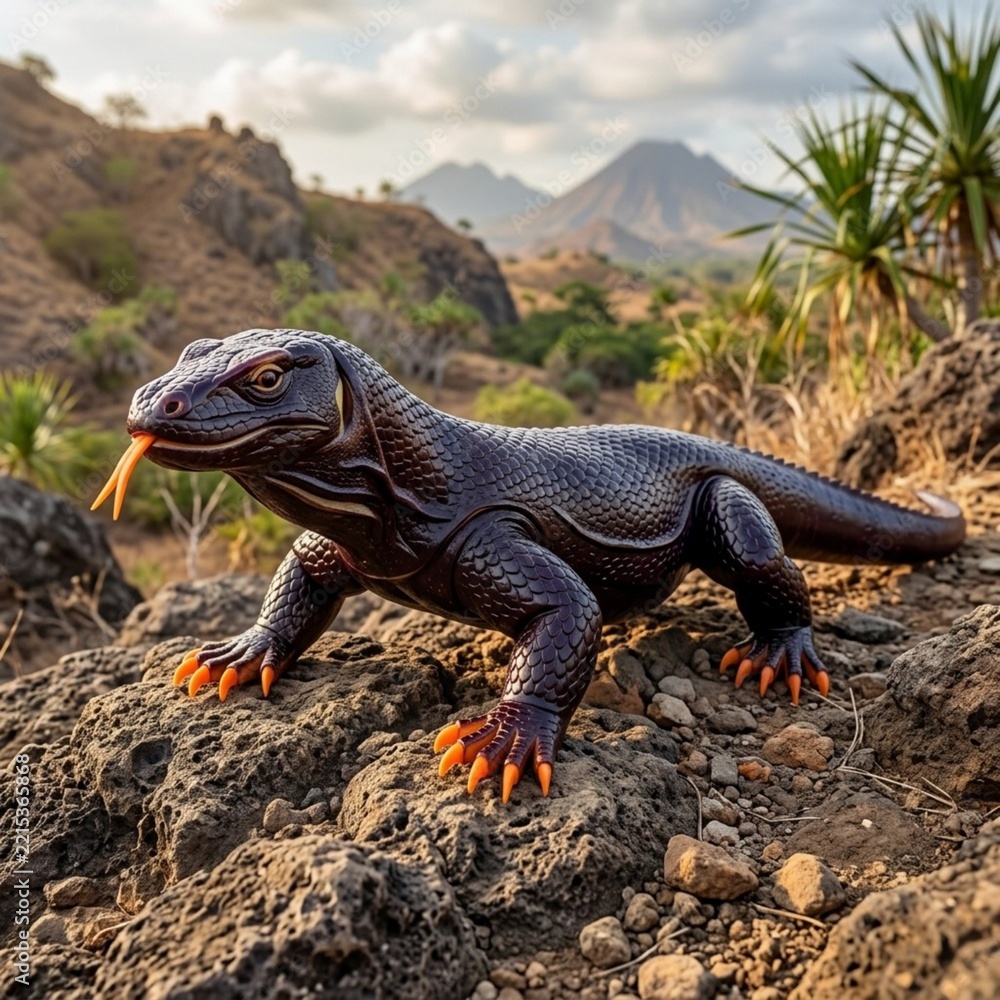 Naklejka premium Black lizard Made With Mix Fruit 