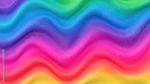 Vibrant, undulating bands of color flow across the frame.