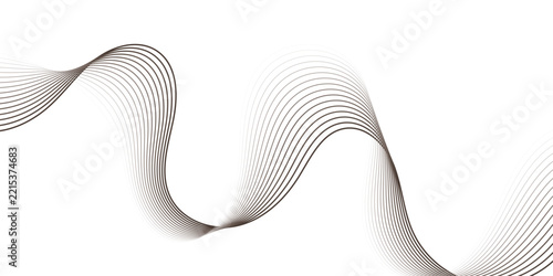 Elegant flowing abstract line art with gradient shades on white background.