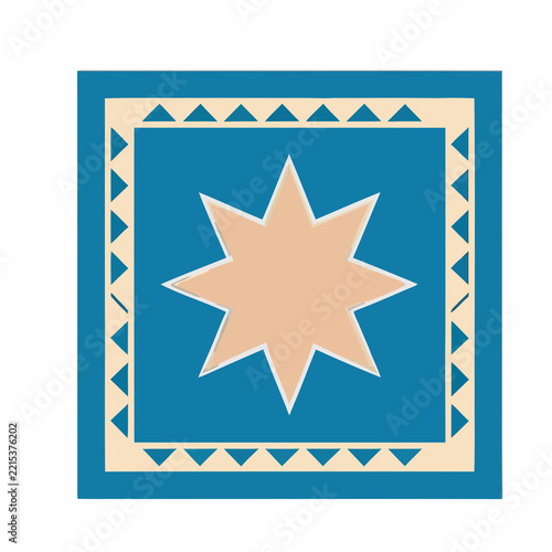 Geometric star motif with decorative border