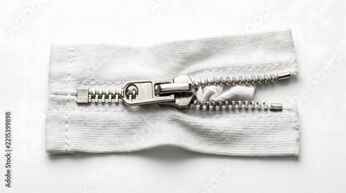 Emotional Stuck Concept with Zipper Trapped in Fabric
