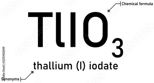 Thallium (I) iodate chemical formula with callout titles