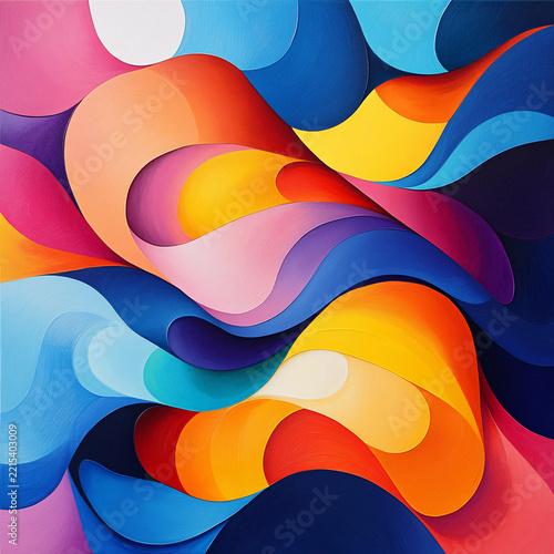 Vibrant Abstract Art with Colorful Swirls and Patterns.