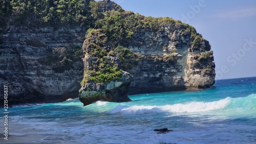 Paradise Beach with Turquoise Water and Dramatic Cliffs in Nusa Penida, Bali
