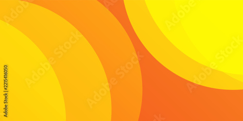 Abstract yellow and orange concentric circles background with curved wave gradient.