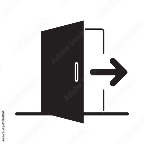 exit icon. simple flat solid vector