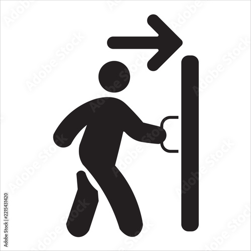 push the door icon. simple flat solid vector