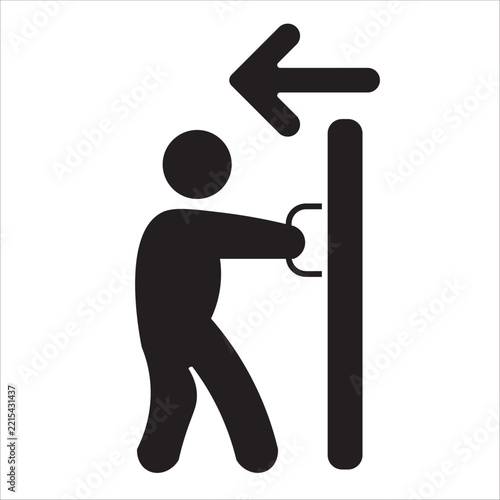 pull the door icon. simple flat solid vector