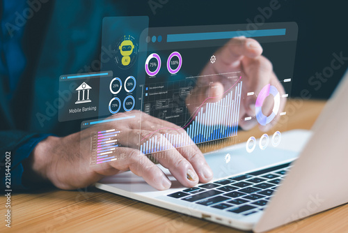 AI Banking Dashboard and Financial Data Analytics Concept with Digital Banking Technology and Business Intelligence