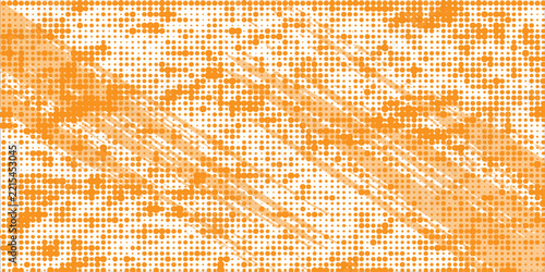 Abstract Orange Halftone Dotted Grunge Background Texture for Retro Graphic Design and Print