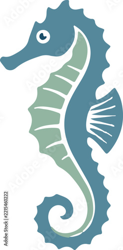 Cute seahorse vector illustration isolated on white background