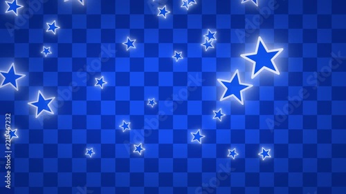 Blue background with floating glowing stars animation